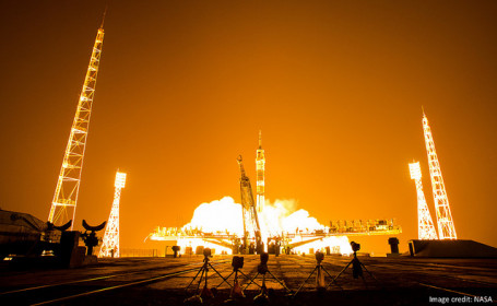 You journey to Moon starts when you launch on a Soyuz rocket.