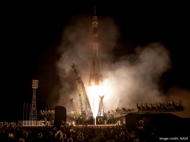 You launch on a Soyuz rocket.