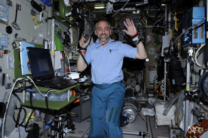 Richard Garriott on board the International Space Station (2008).